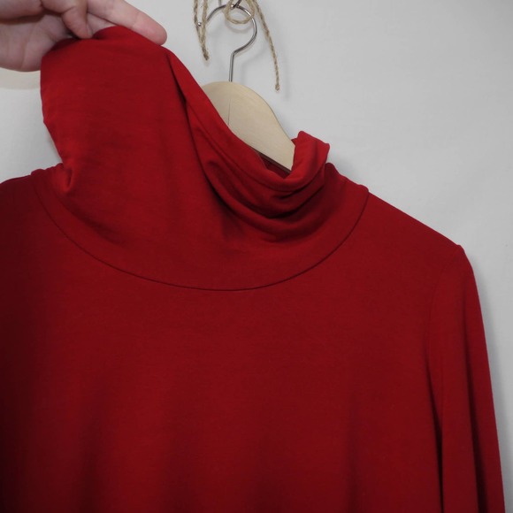 Eileen Fisher Red Turtle Neck Sweater Size M - Picture 4 of 8